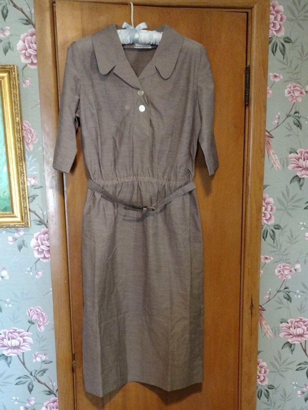 Vintage Grey Shirt waist Dress